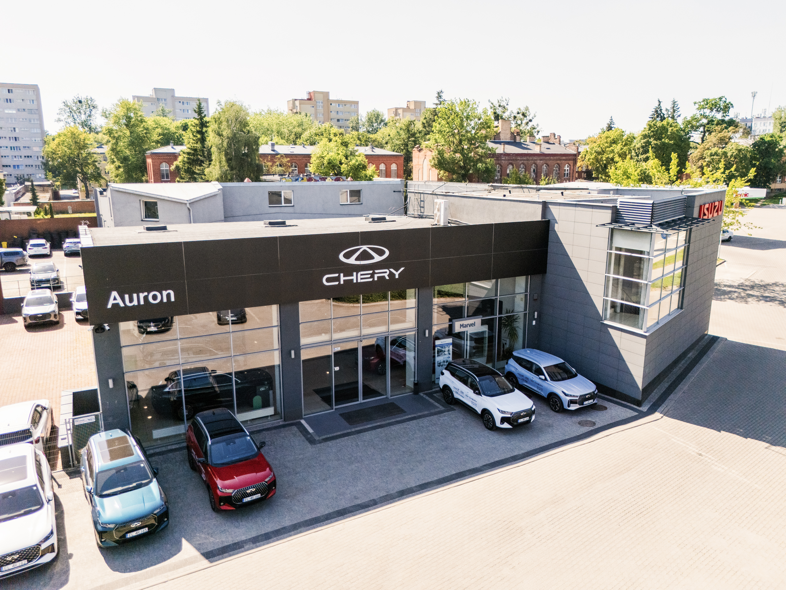 Salon Chery Auron - widok z drona